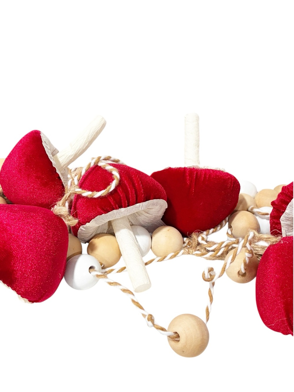 Red Mushroom Long Beaded Garland Home Decor